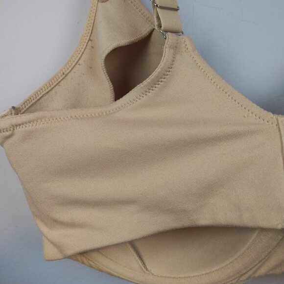 Barely Breezies Full Coverage T Shirt Bra 38DD Underwire Beige Nude Unpadded - Picture 6 of 15